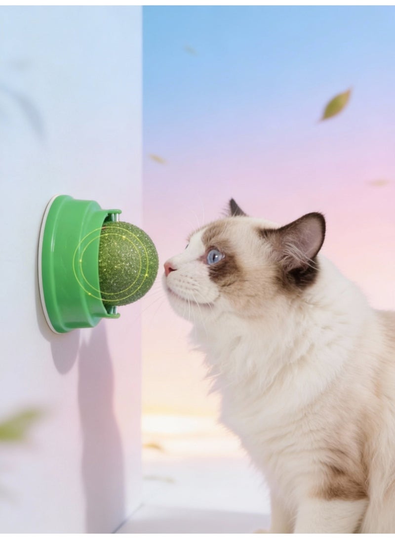 لعبة قطط مع ميزة الدوران لطحن الأسنان وتنظيفها، تلصق بالحائط ، مناسبة للقطط الأليفة للعب وإزالة الملل - Image 4